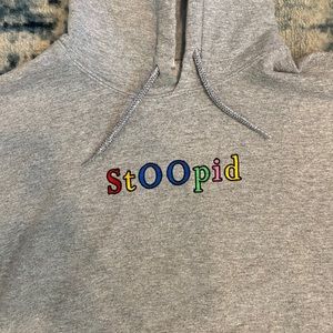 Stoopid Grey Hoodie